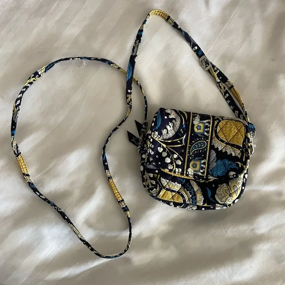 Vera Bradley ”Saddlebag” new style Ellie Blue Purse CrossBody Bag blue w…